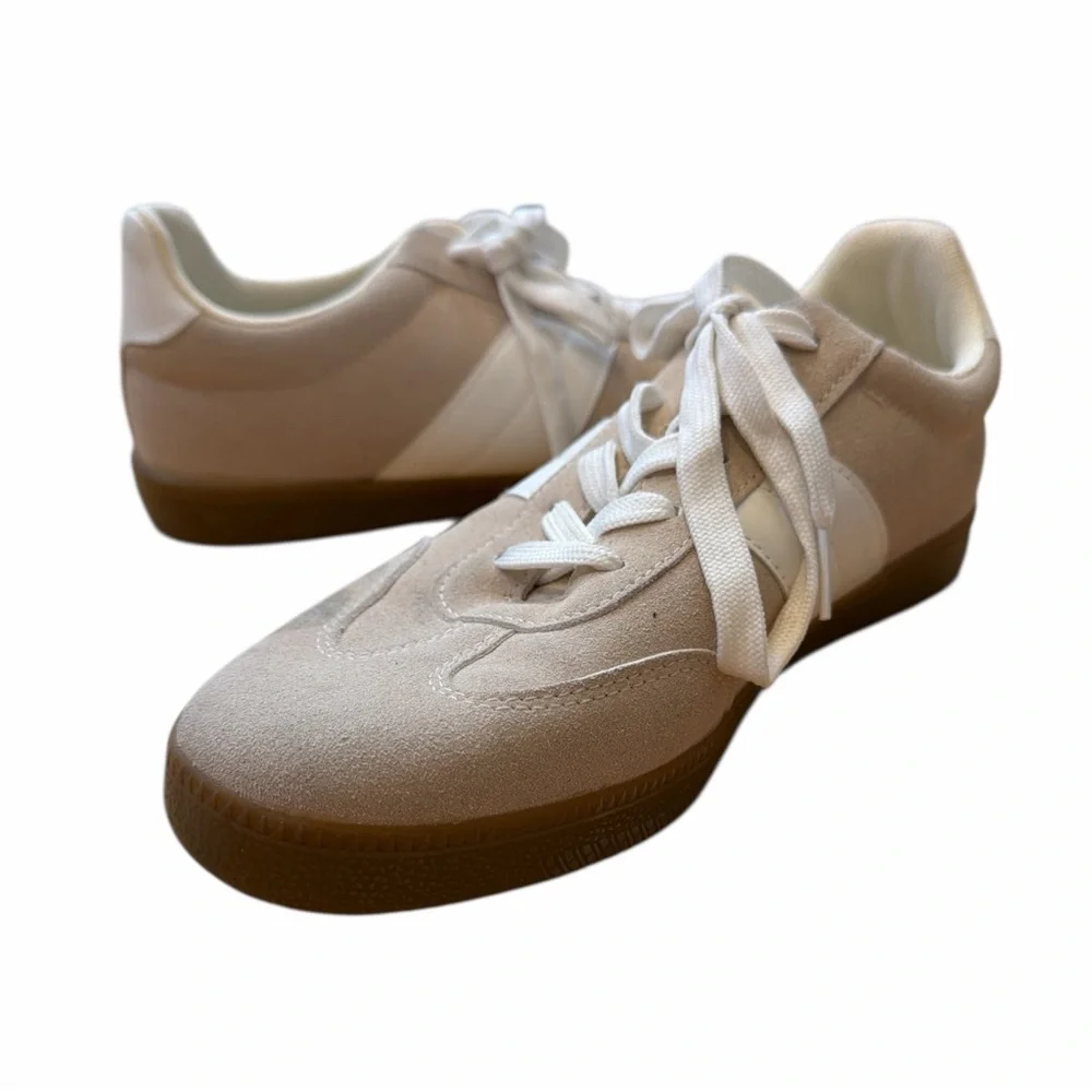 French Connection Austra Beige and White Sneakers - Picture 5 of 10